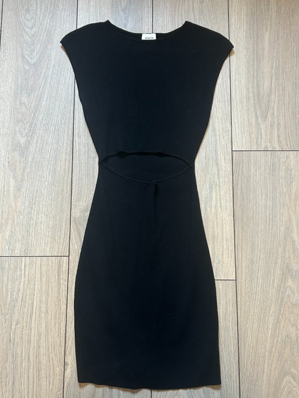 Aritzia Wilfred Free Black Ribbed Dress